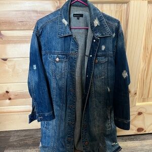 See Thru Soul Blue Distressed Denim Jacket